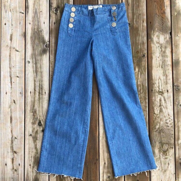 Mid waisted retro button up flares - Picture 2 of 3
